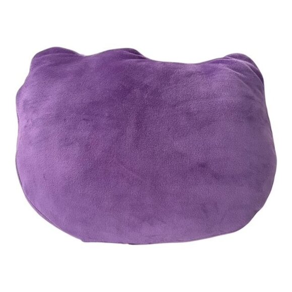 Sanrio Hello Kitty Face Plush Pillow – White & Purple with Pink Bow – 2010s - Picture 2 of 2